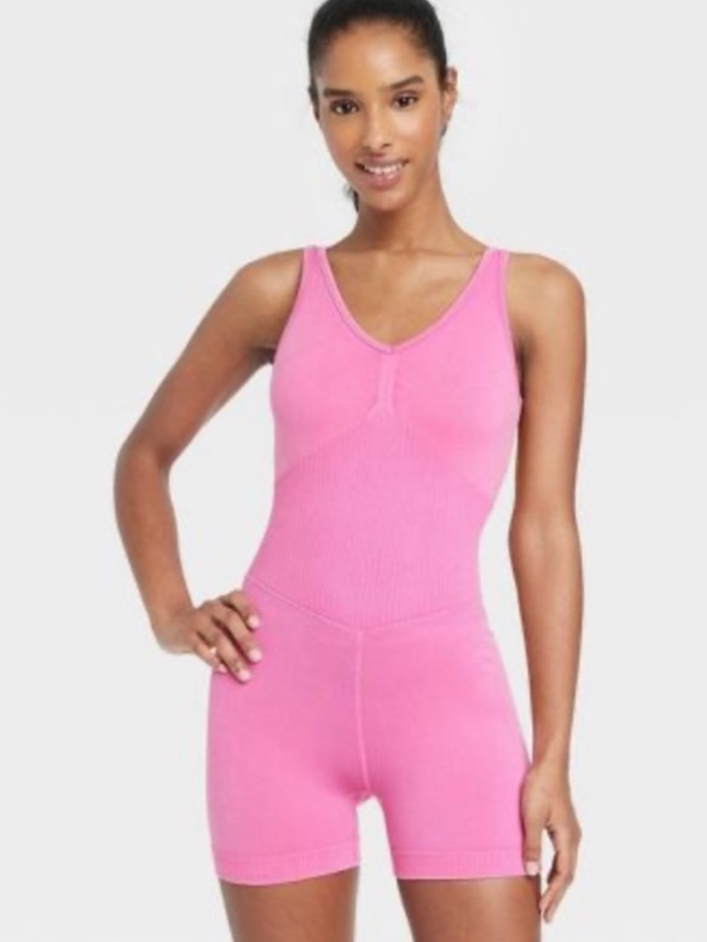JoyLab Pink Seamless Short Romper